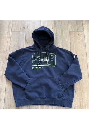 Seattle Seahawks Hoodie Mens XL Navy NFL Football Nike Sweatshirt